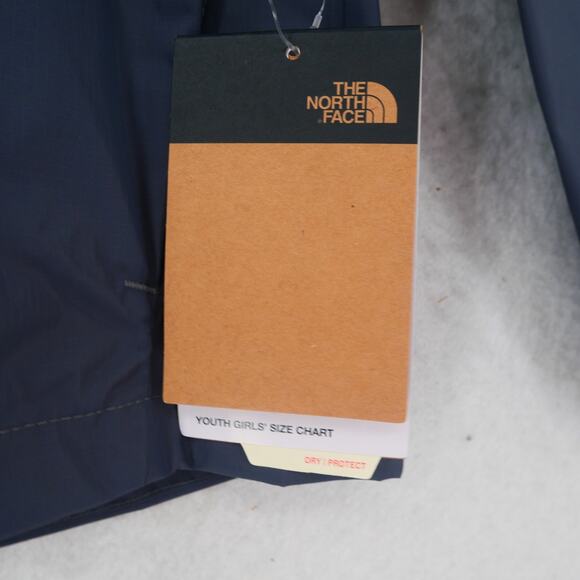 NEW The North Face Girl's 7/8 Resolve Reflective Jacket Hood Rain Wind Gray - Picture 4 of 13